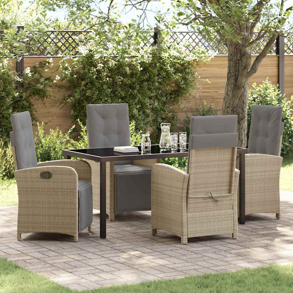 Ensemble de salle à manger pour jardin 5 pcs Beige polyrotin - XIOS