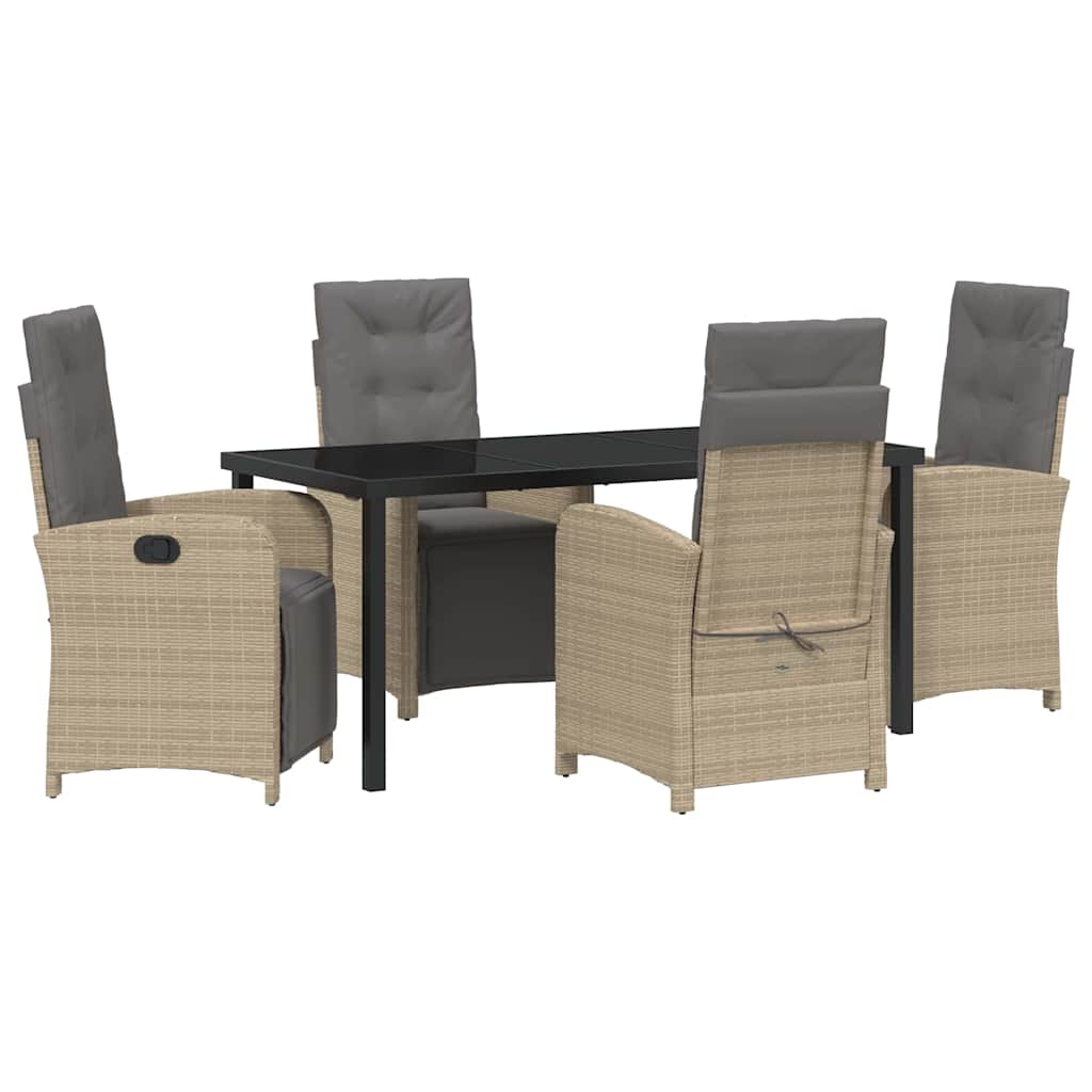 Ensemble de salle à manger pour jardin 5 pcs Beige polyrotin - XIOS
