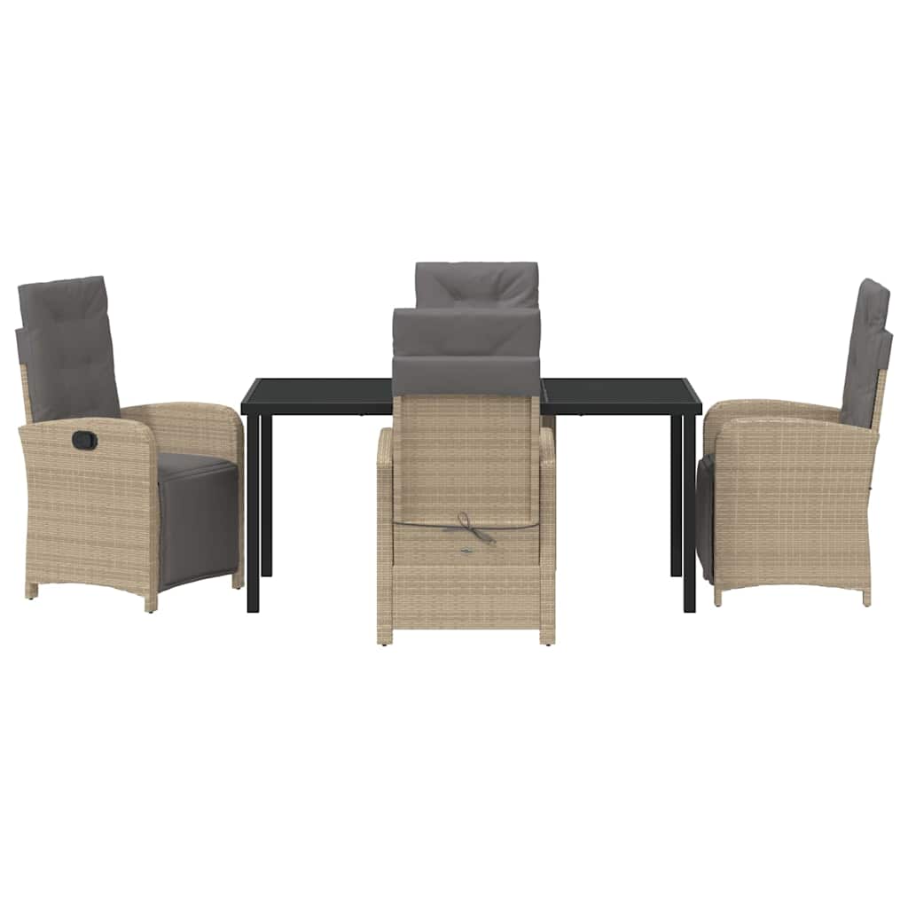 Ensemble de salle à manger pour jardin 5 pcs Beige polyrotin - XIOS