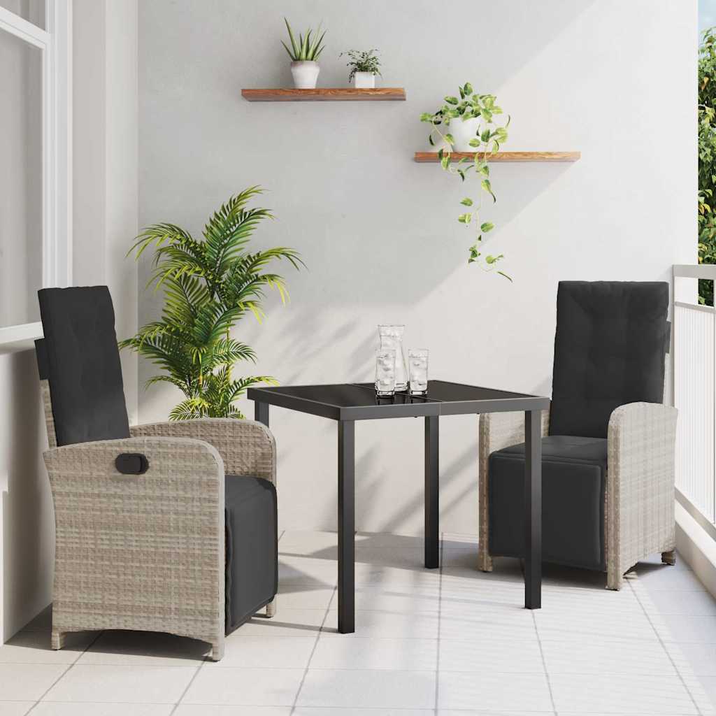 Ensemble de salle à manger pour jardin 3 pcs Gris clair - XIOS
