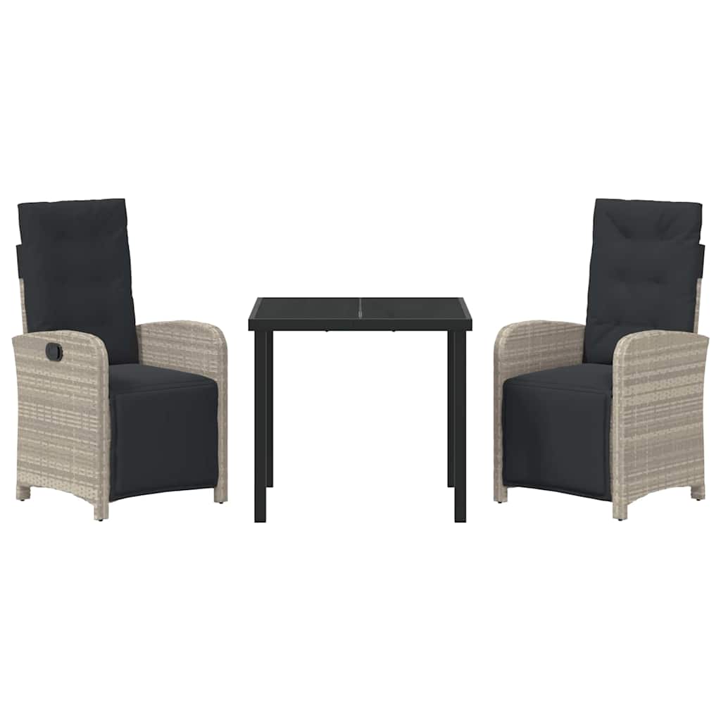 Ensemble de salle à manger pour jardin 3 pcs Gris clair - XIOS