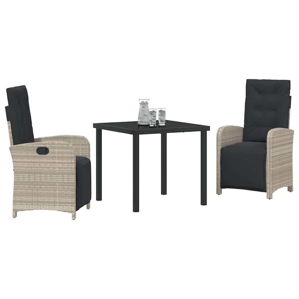 Ensemble de salle à manger pour jardin 3 pcs Gris clair - XIOS