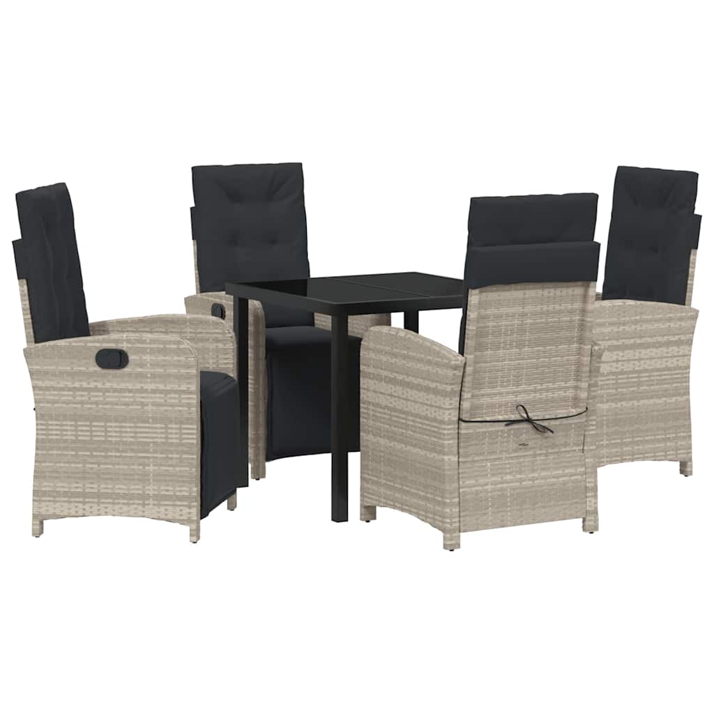 Ensemble de salle à manger pour jardin 5 pcs Gris clair - XIOS
