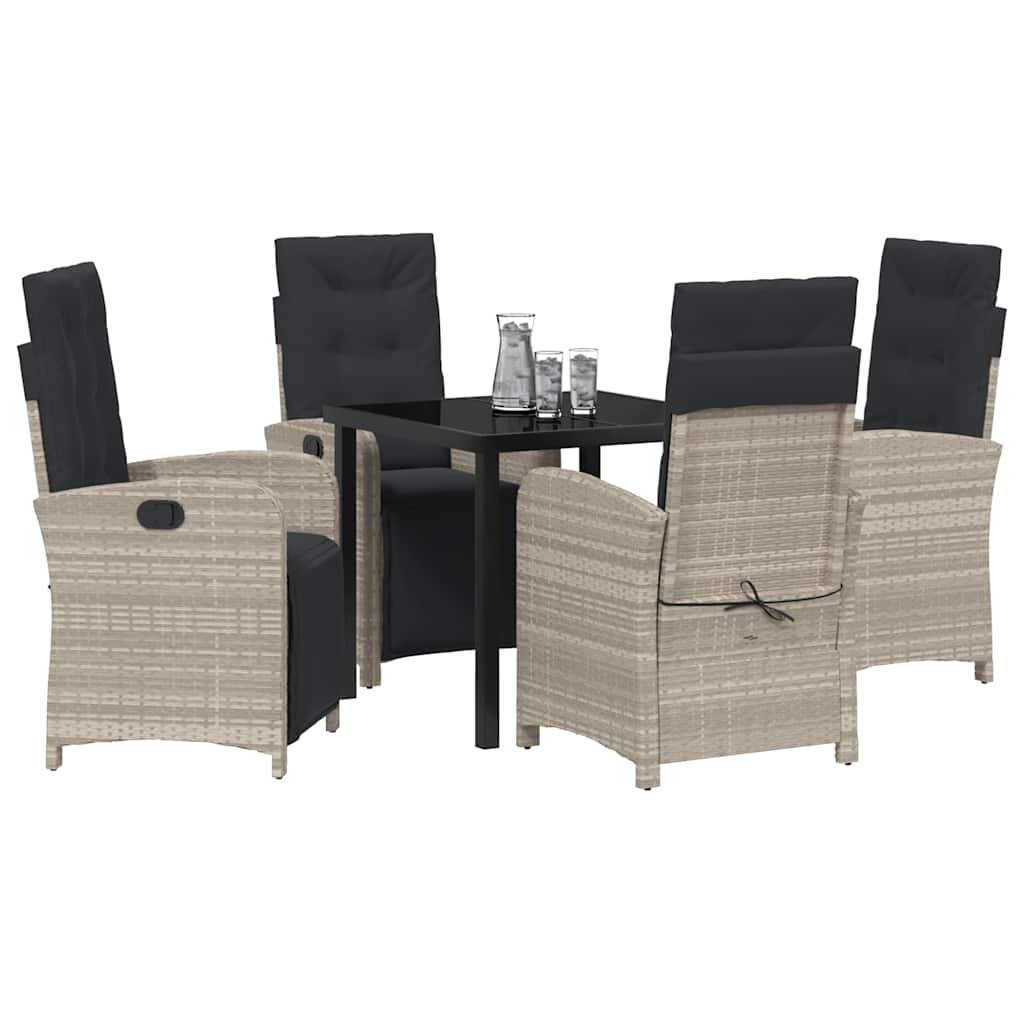 Ensemble de salle à manger pour jardin 5 pcs Gris clair - XIOS