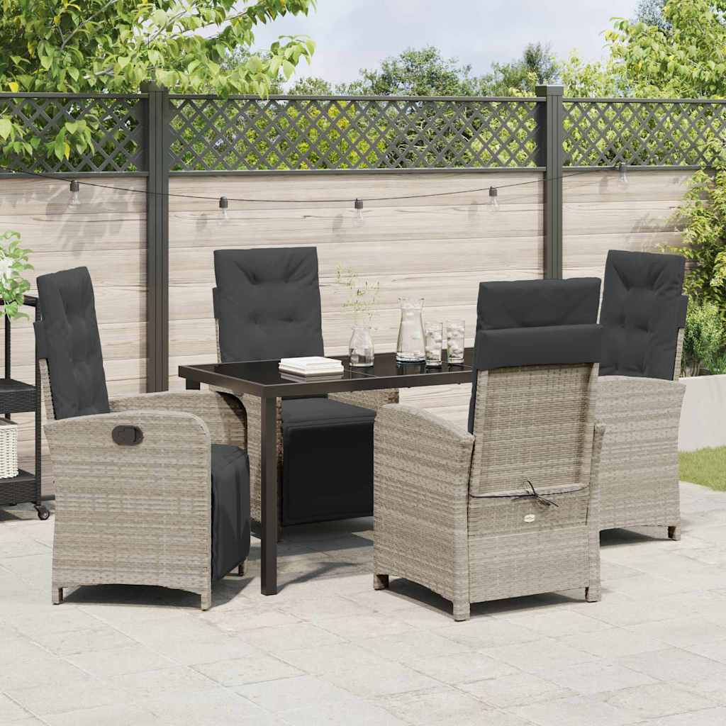 Ensemble de salle à manger pour jardin 5 pcs Gris clair - XIOS