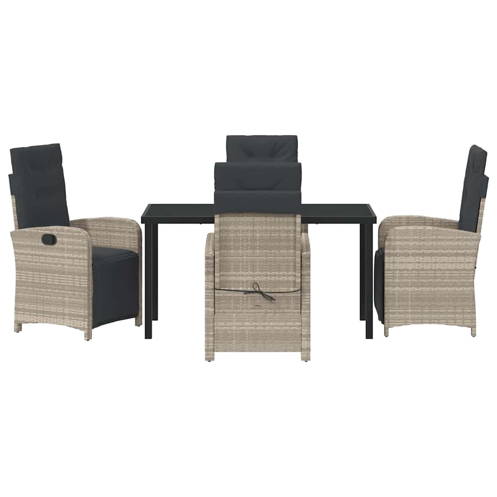 Ensemble de salle à manger pour jardin 5 pcs Gris clair - XIOS