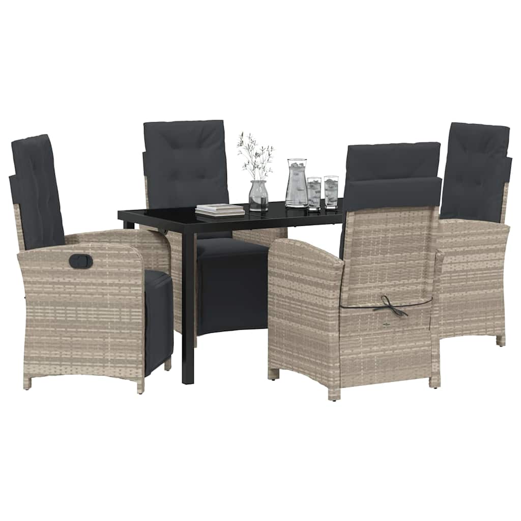 Ensemble de salle à manger pour jardin 5 pcs Gris clair - XIOS