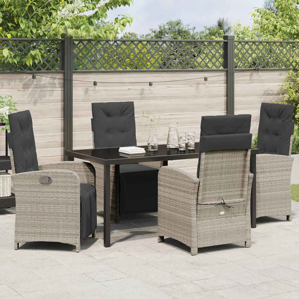 Ensemble de salle à manger pour jardin 5 pcs Gris clair - XIOS