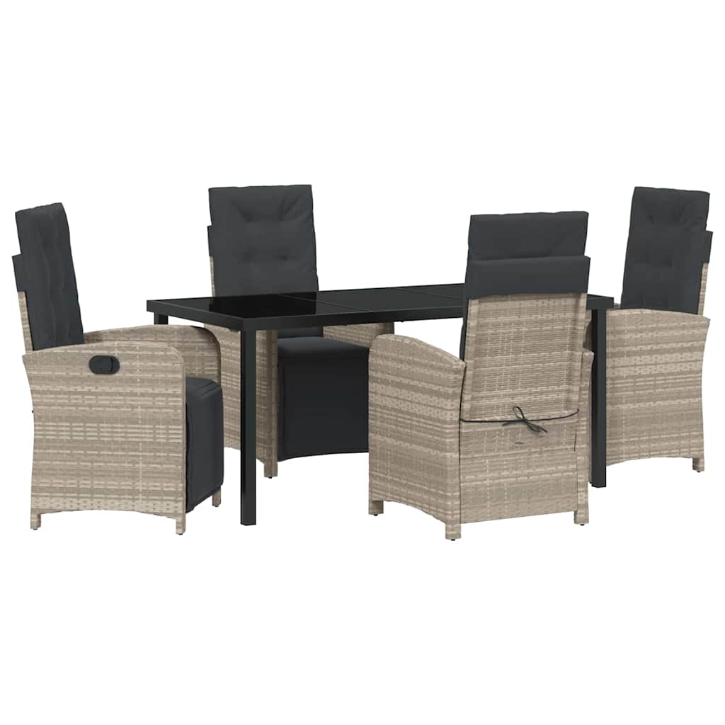 Ensemble de salle à manger pour jardin 5 pcs Gris clair - XIOS