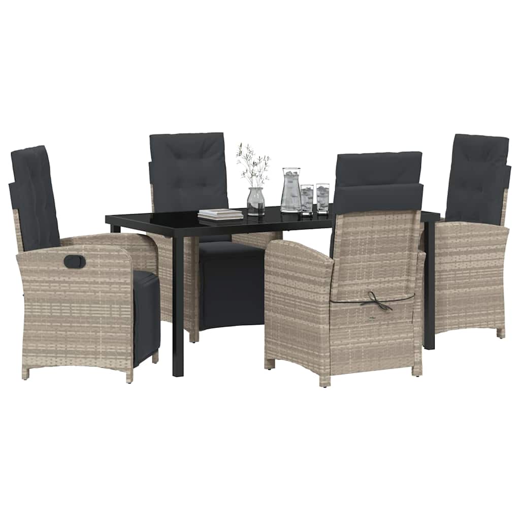 Ensemble de salle à manger pour jardin 5 pcs Gris clair - XIOS