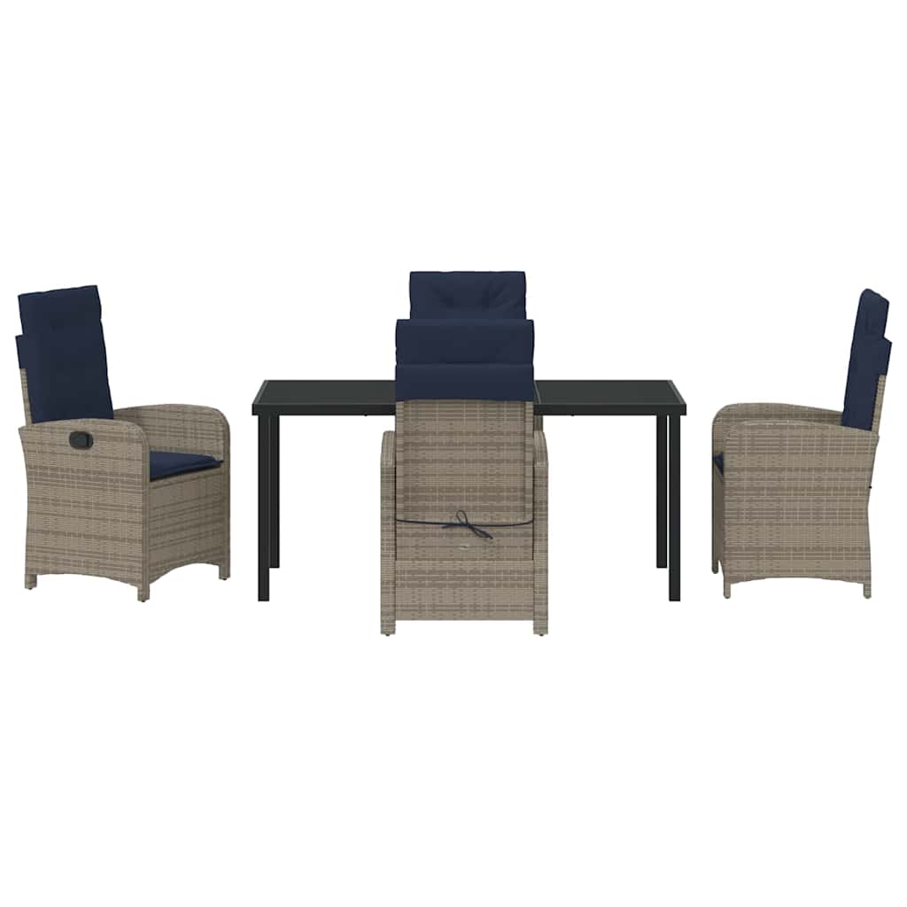 Ensemble de salle à manger pour jardin 5 pcs Gris polyrotin - XIOS