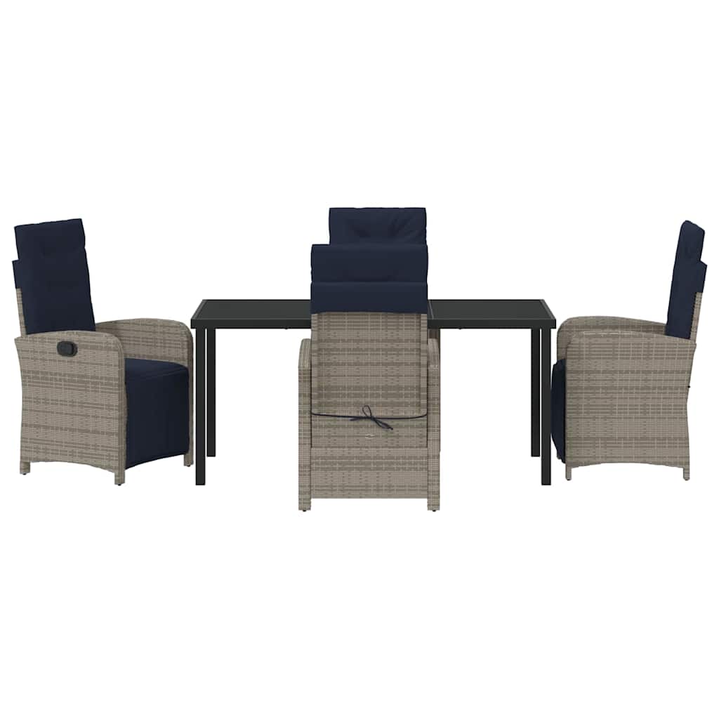 Ensemble de salle à manger pour jardin 5 pcs Gris polyrotin - XIOS