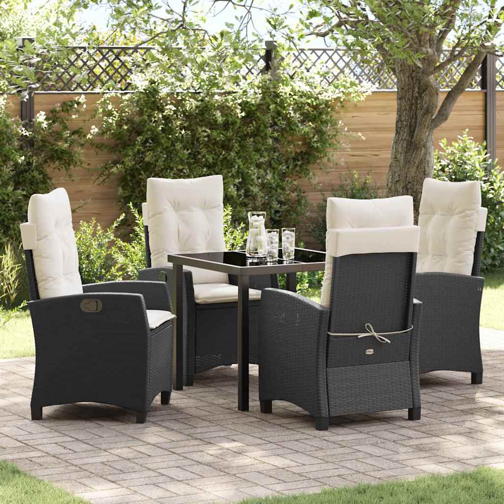 Ensemble de salle à manger pour jardin 5 pcs Noir polyrotin - XIOS