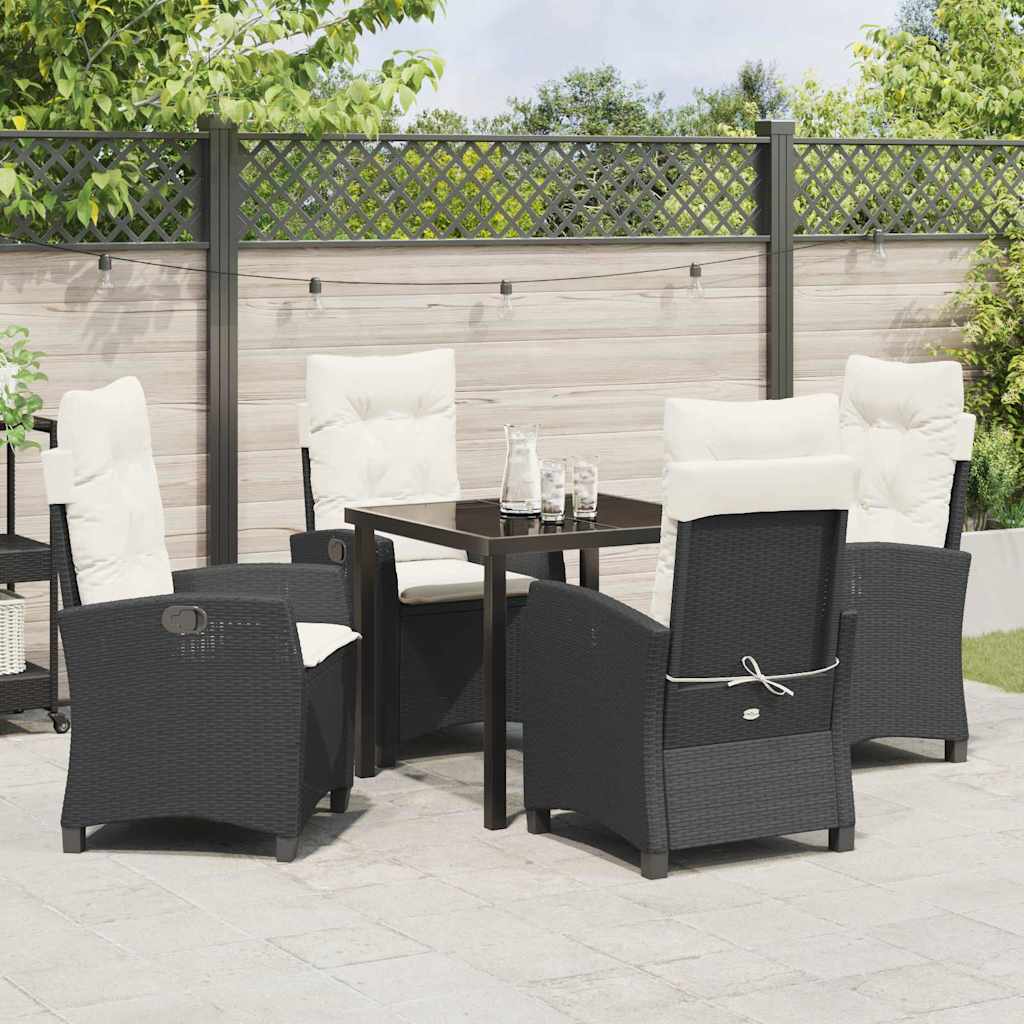 Ensemble de salle à manger pour jardin 5 pcs Noir polyrotin - XIOS