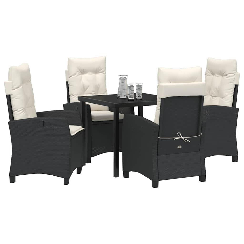 Ensemble de salle à manger pour jardin 5 pcs Noir polyrotin - XIOS