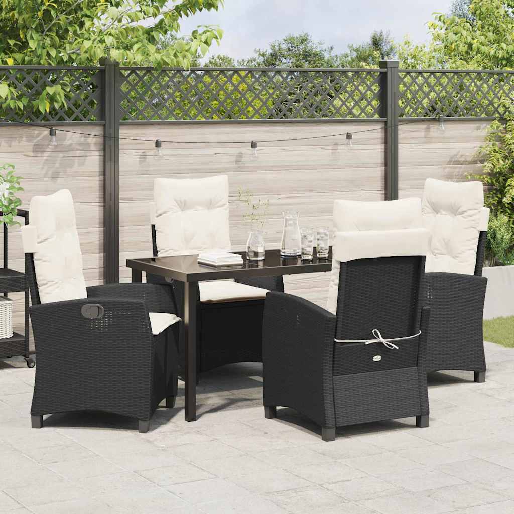 Ensemble de salle à manger pour jardin 5 pcs Noir polyrotin - XIOS