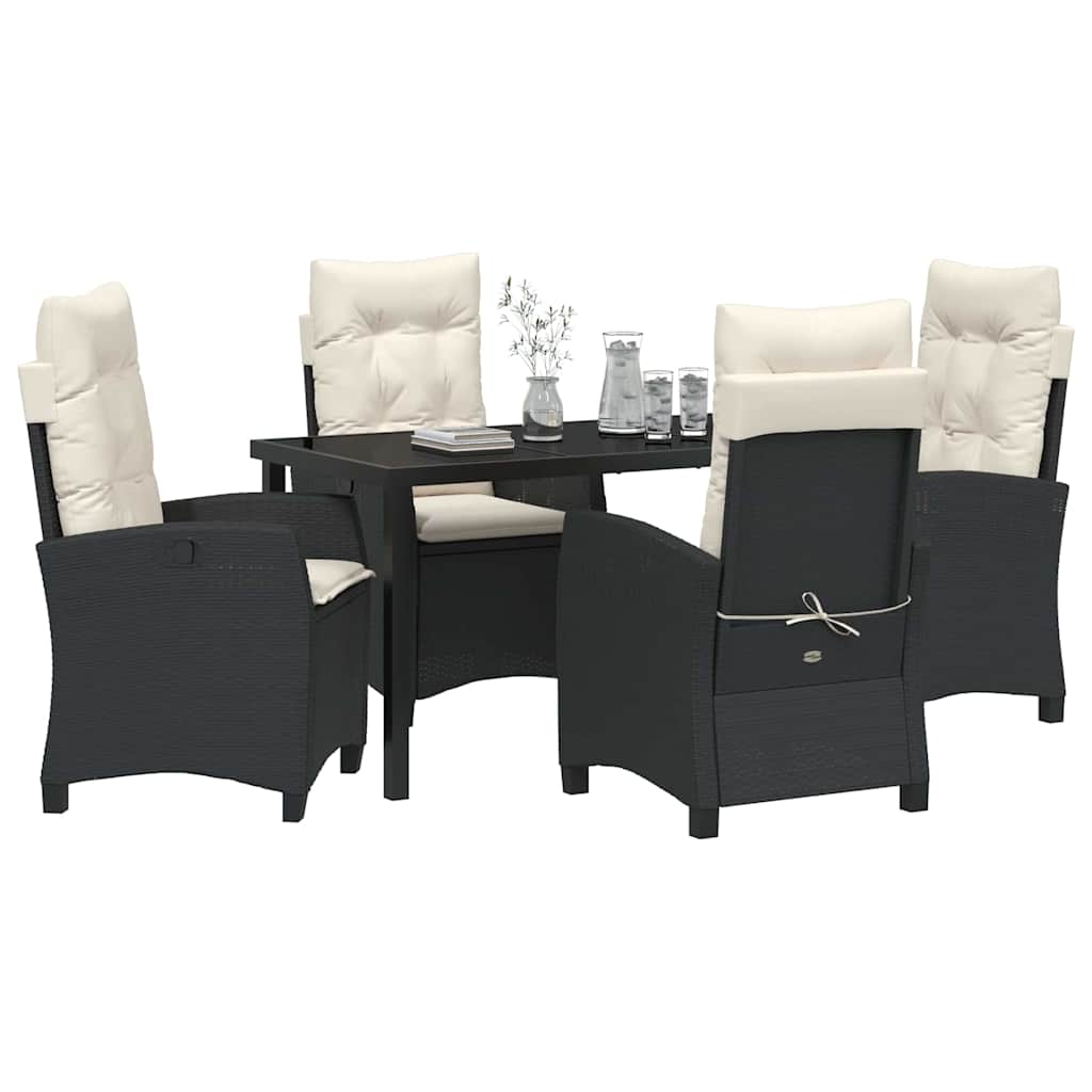 Ensemble de salle à manger pour jardin 5 pcs Noir polyrotin - XIOS