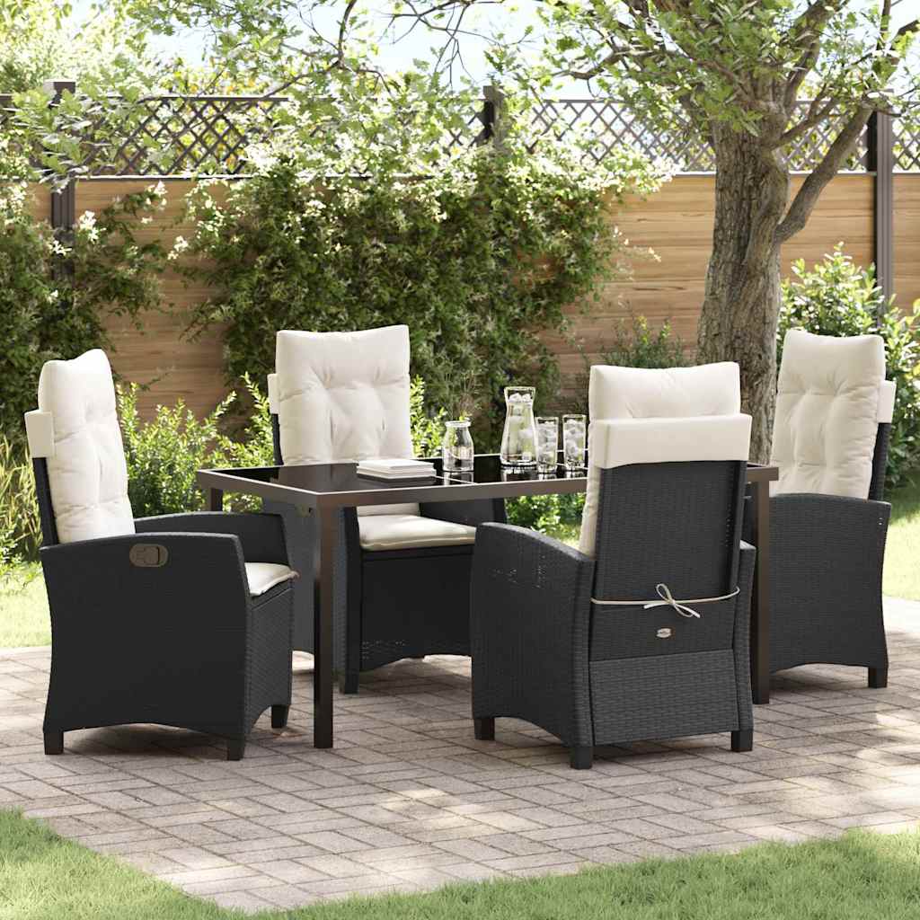 Ensemble de salle à manger pour jardin 5 pcs Noir polyrotin - XIOS