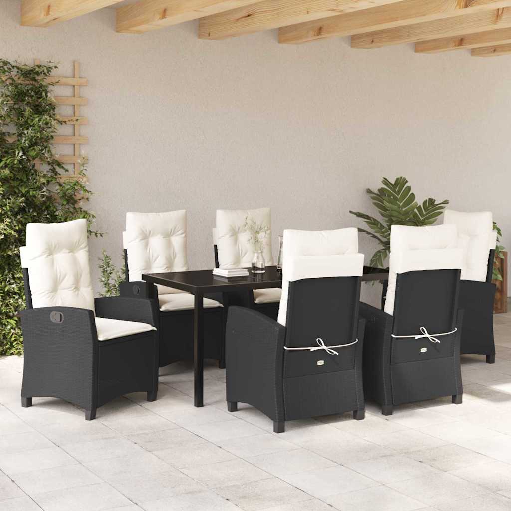 Ensemble de salle à manger pour jardin 7 pcs Noir polyrotin - XIOS