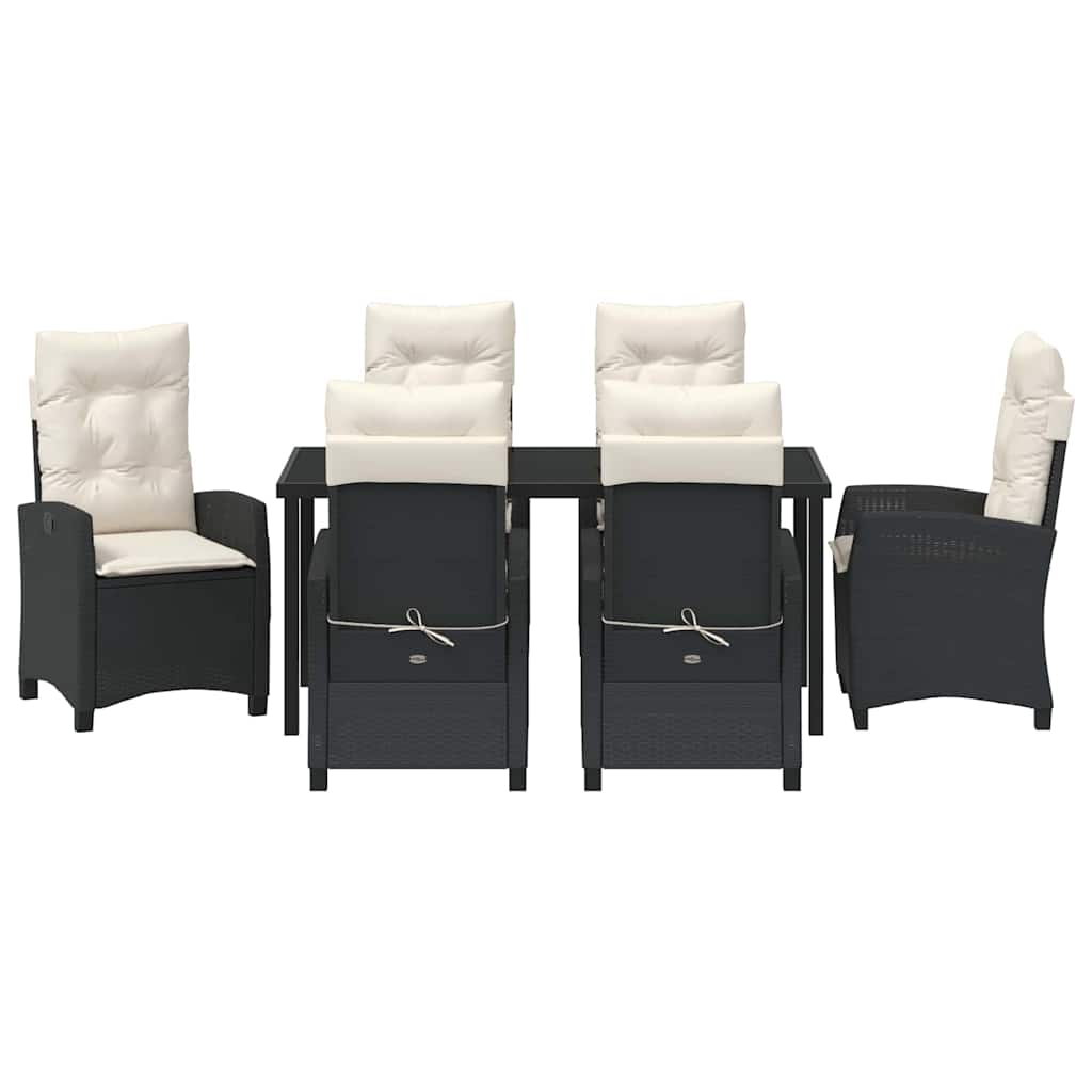 Ensemble de salle à manger pour jardin 7 pcs Noir polyrotin - XIOS