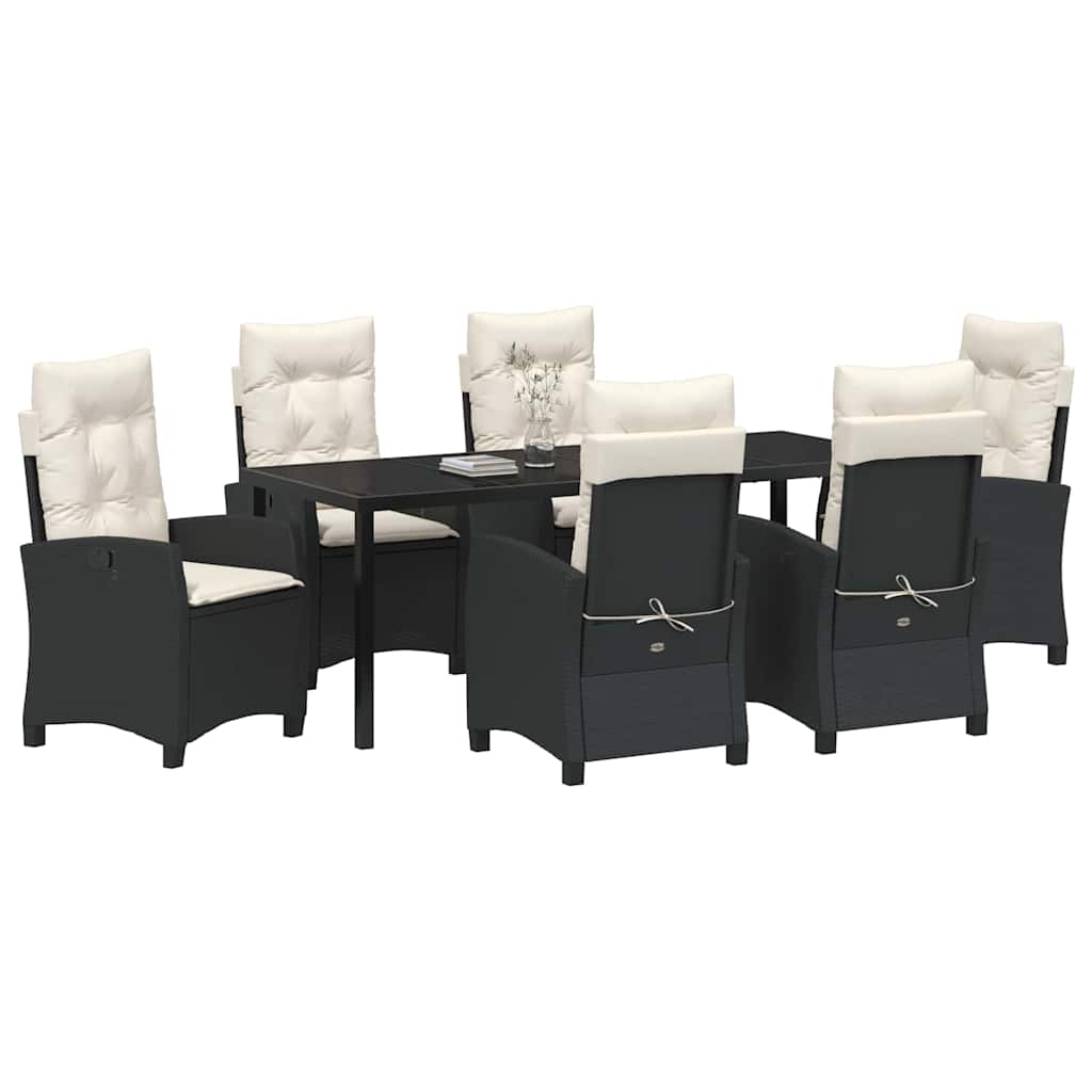 Ensemble de salle à manger pour jardin 7 pcs Noir polyrotin - XIOS