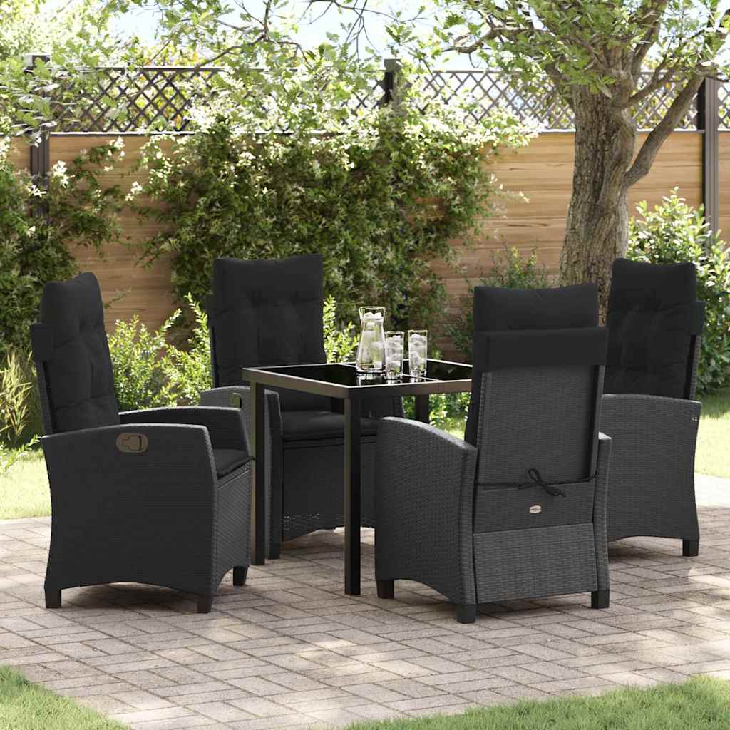 Ensemble de salle à manger pour jardin 5 pcs Noir polyrotin - XIOS