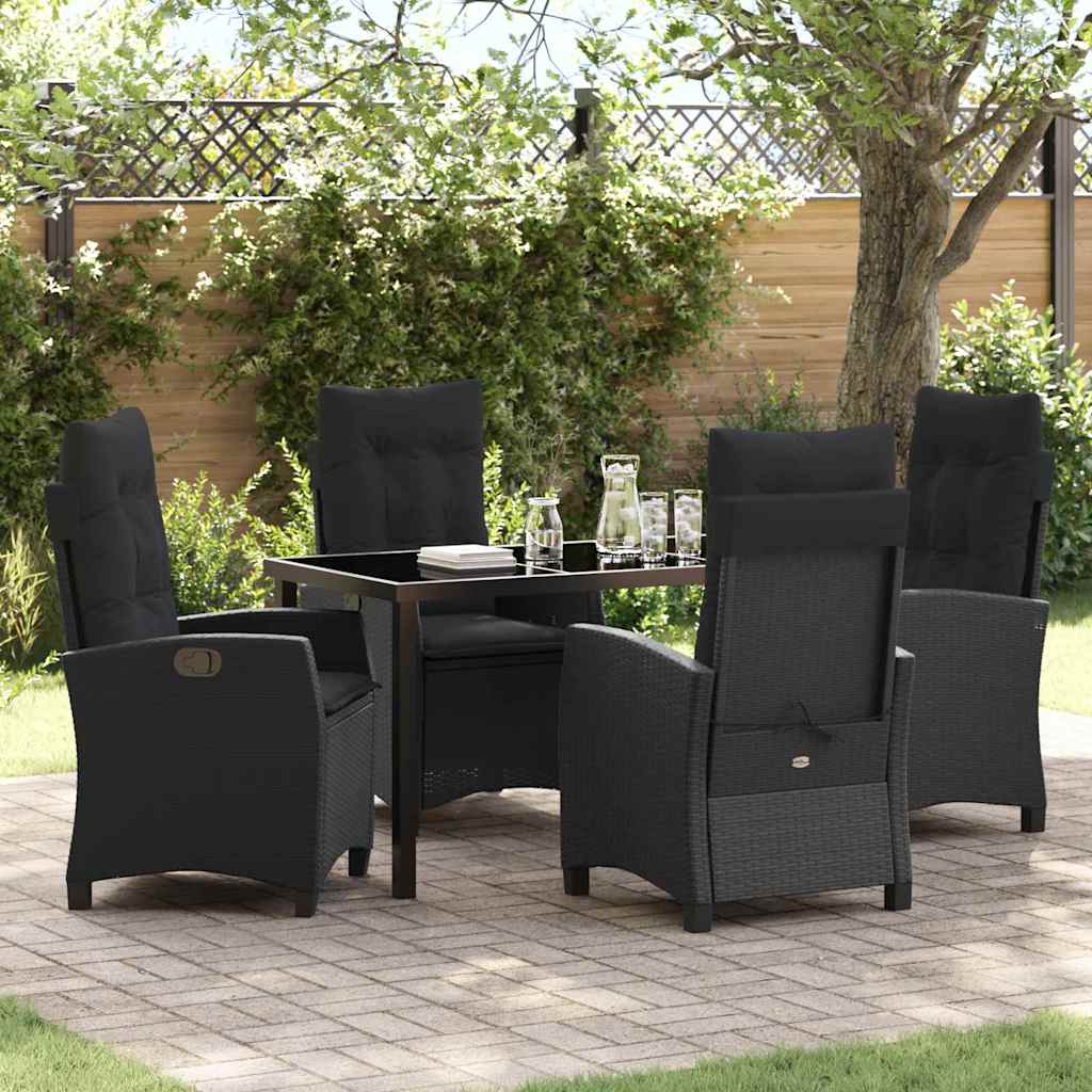 Ensemble de salle à manger pour jardin 5 pcs Noir polyrotin - XIOS
