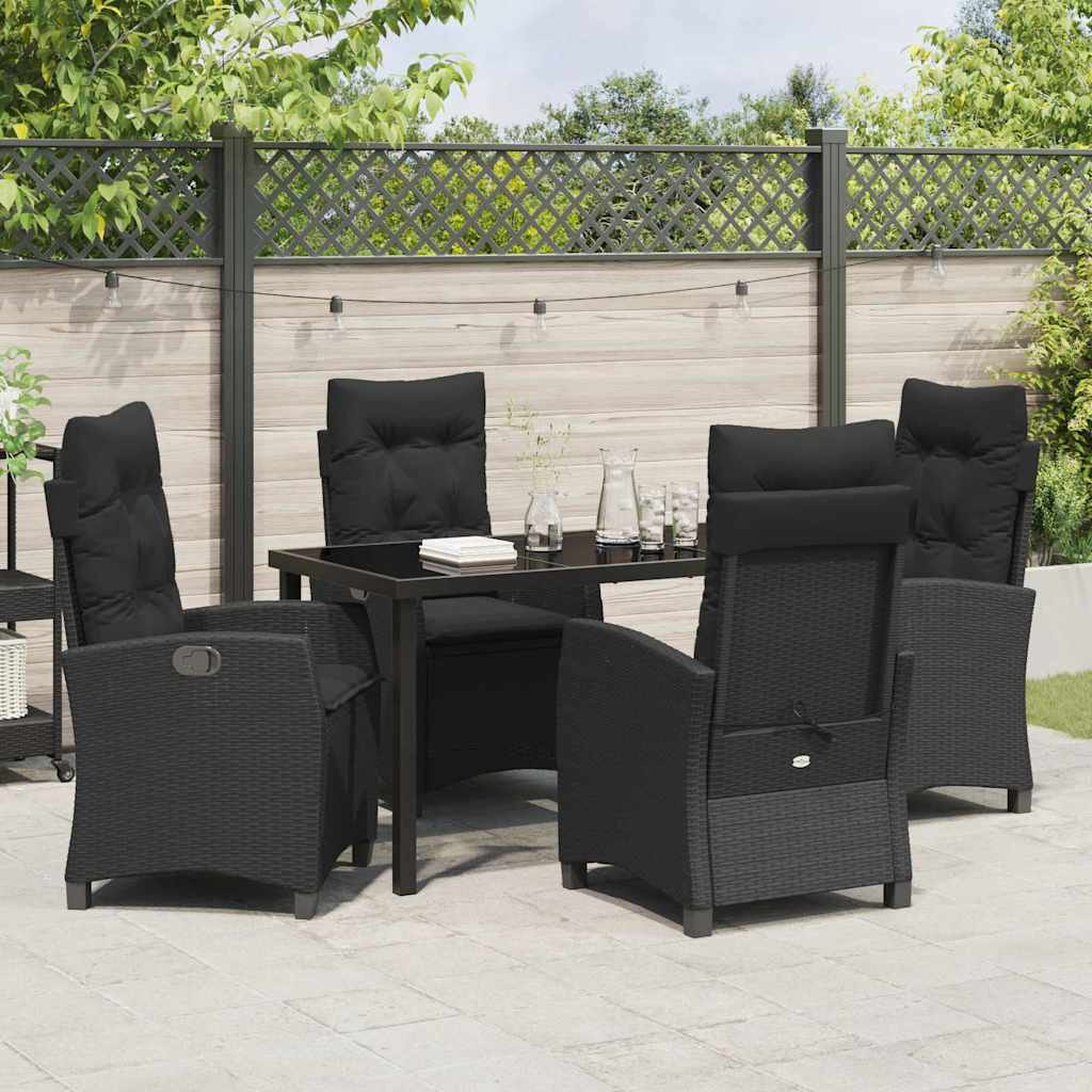 Ensemble de salle à manger pour jardin 5 pcs Noir polyrotin - XIOS