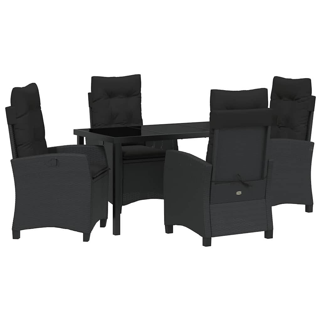 Ensemble de salle à manger pour jardin 5 pcs Noir polyrotin - XIOS