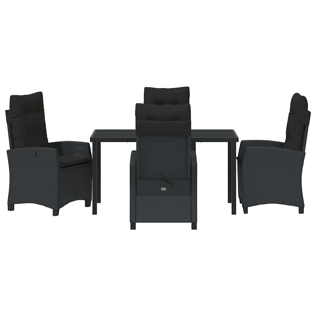 Ensemble de salle à manger pour jardin 5 pcs Noir polyrotin - XIOS