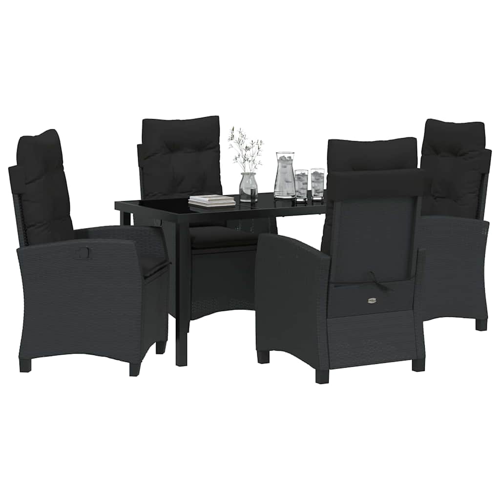 Ensemble de salle à manger pour jardin 5 pcs Noir polyrotin - XIOS