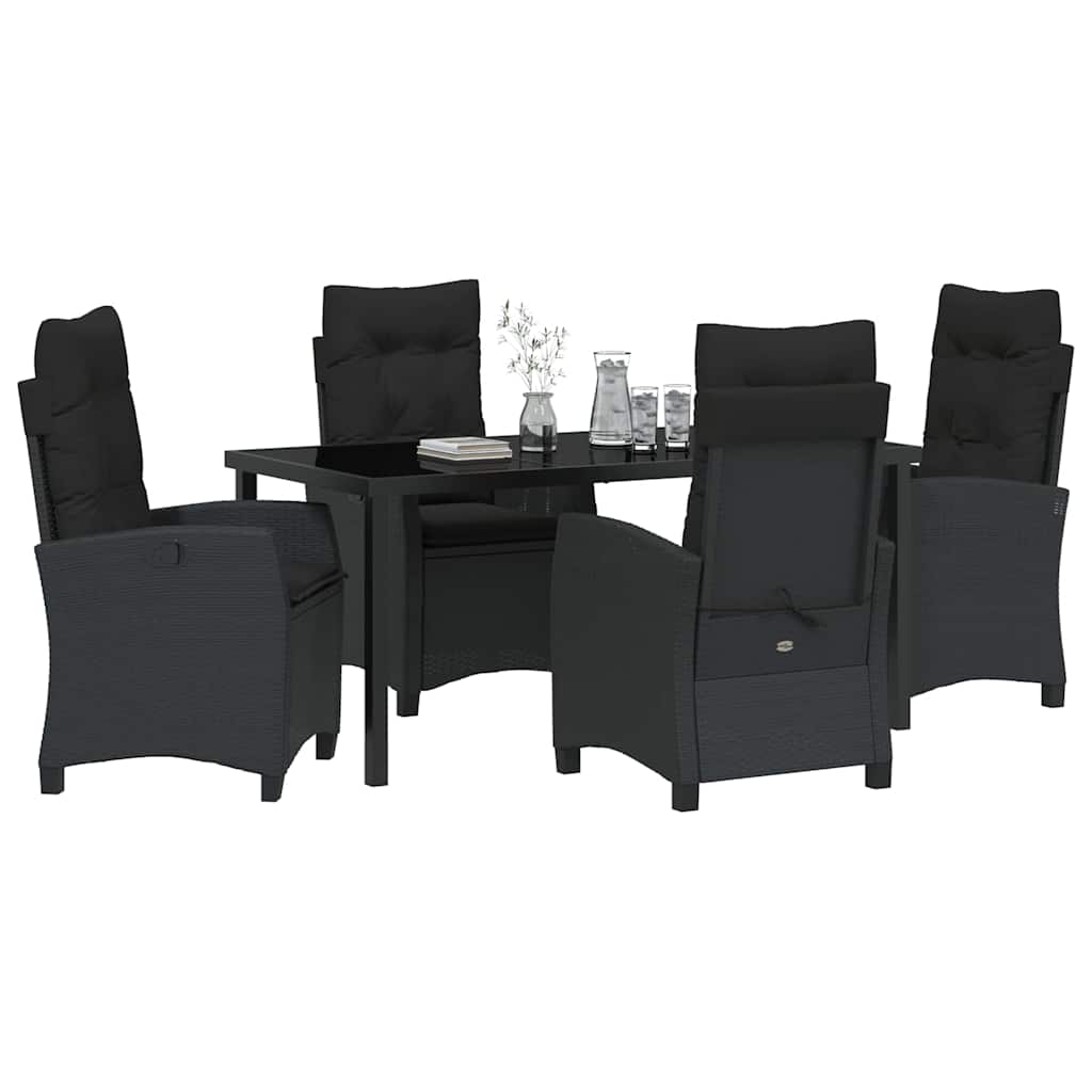 Ensemble de salle à manger pour jardin 5 pcs Noir polyrotin - XIOS