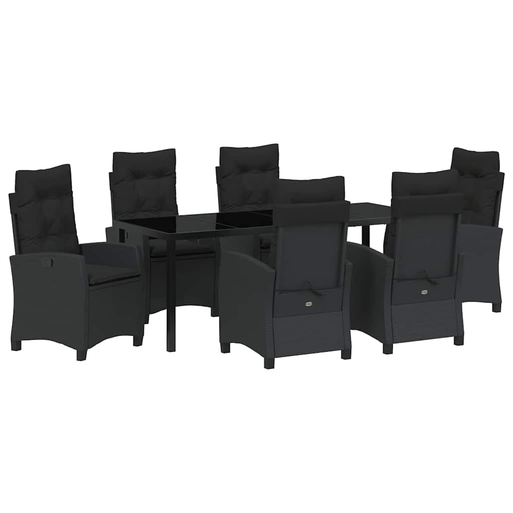Ensemble de salle à manger pour jardin 7 pcs Noir polyrotin - XIOS