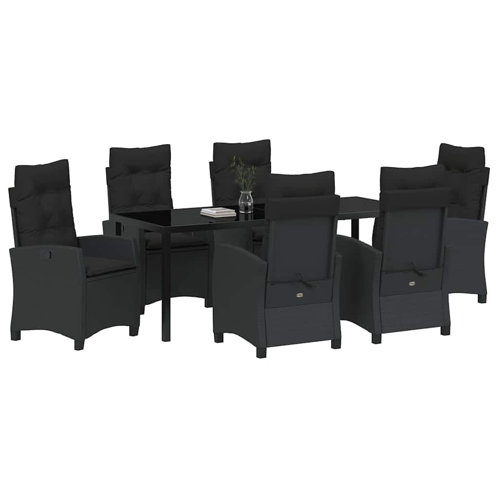 Ensemble de salle à manger pour jardin 7 pcs Noir polyrotin - XIOS