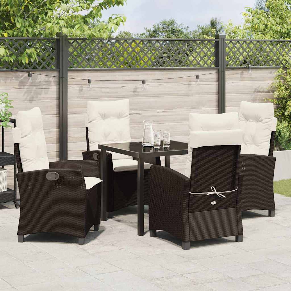 Ensemble de salle à manger pour jardin 5 pcs Marron polyrotin - XIOS