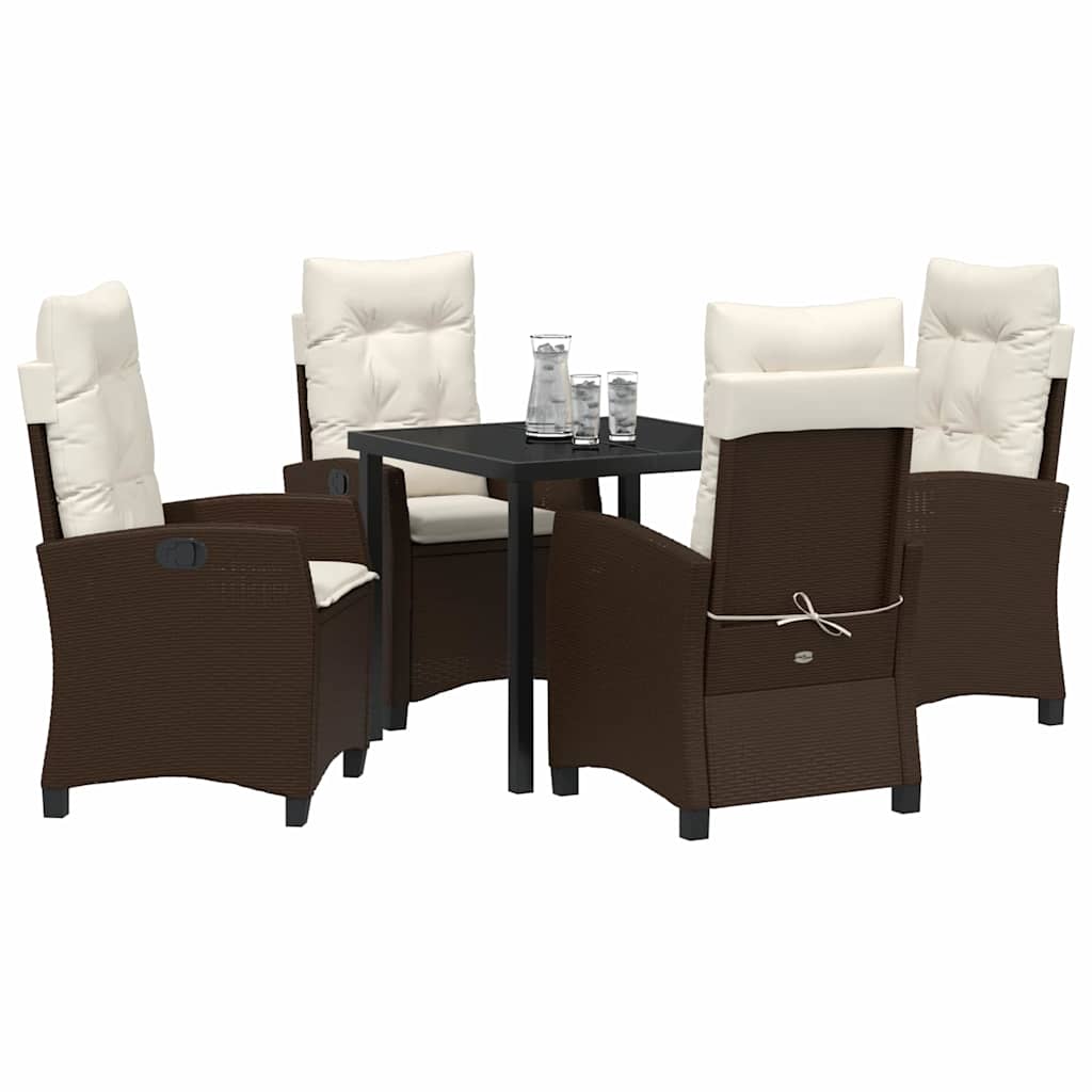 Ensemble de salle à manger pour jardin 5 pcs Marron polyrotin - XIOS