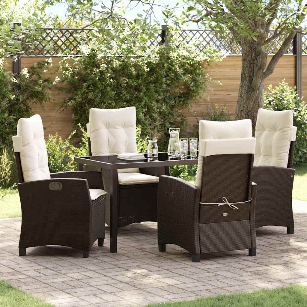 Ensemble de salle à manger pour jardin 5 pcs Marron polyrotin - XIOS