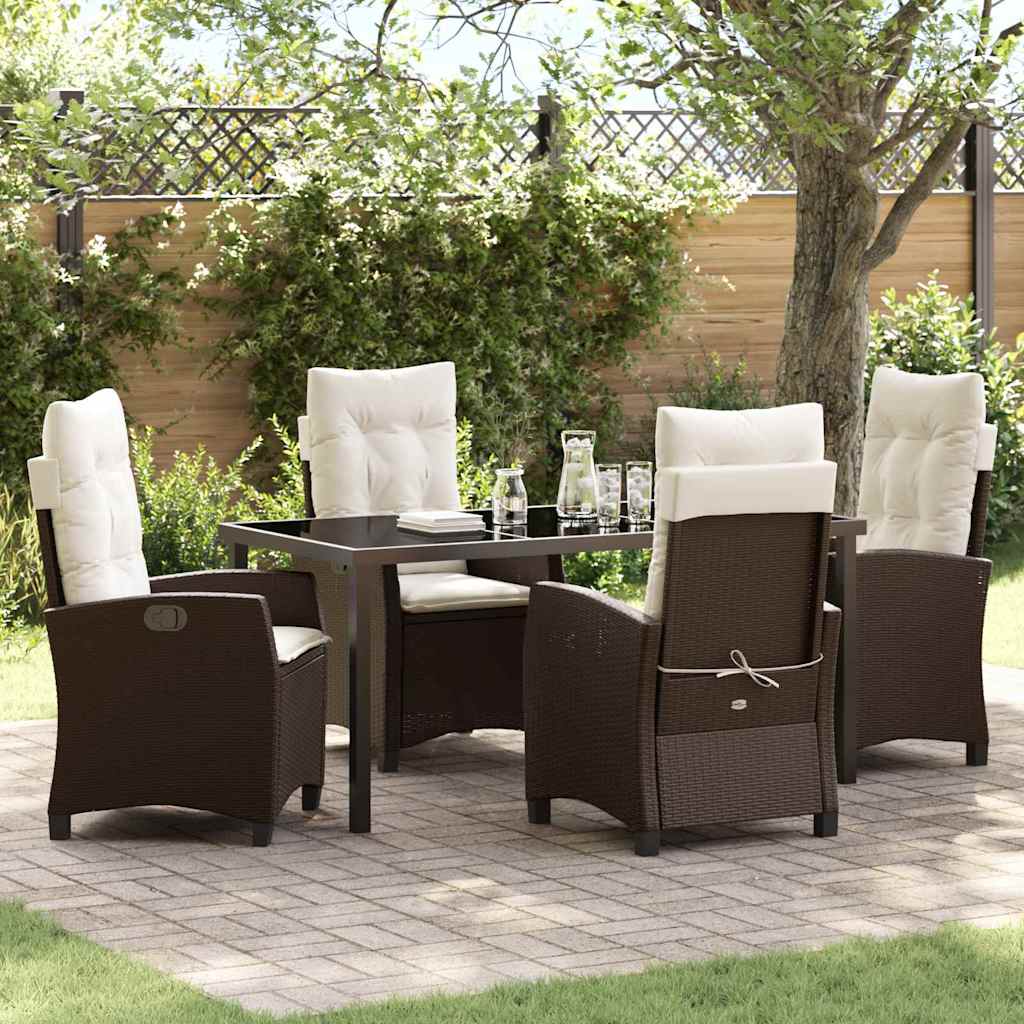 Ensemble de salle à manger pour jardin 5 pcs Marron polyrotin - XIOS