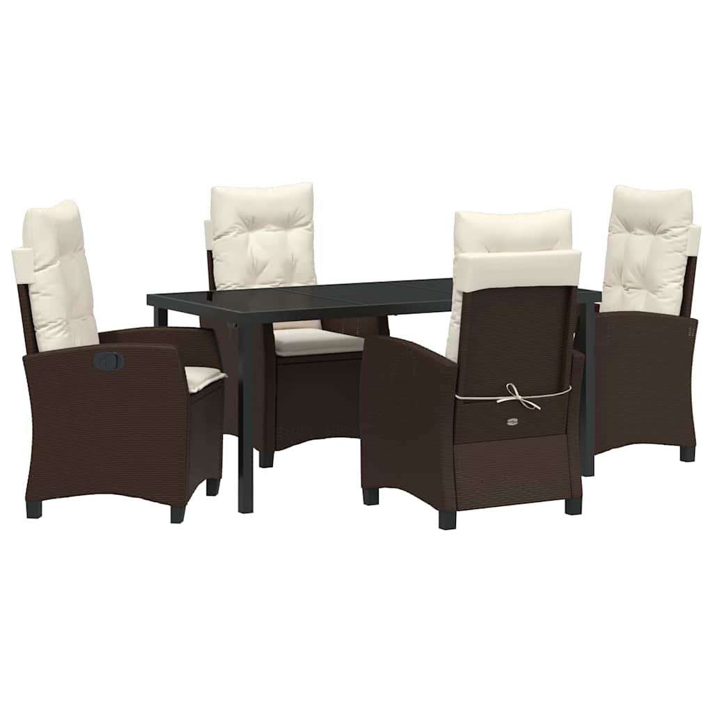 Ensemble de salle à manger pour jardin 5 pcs Marron polyrotin - XIOS