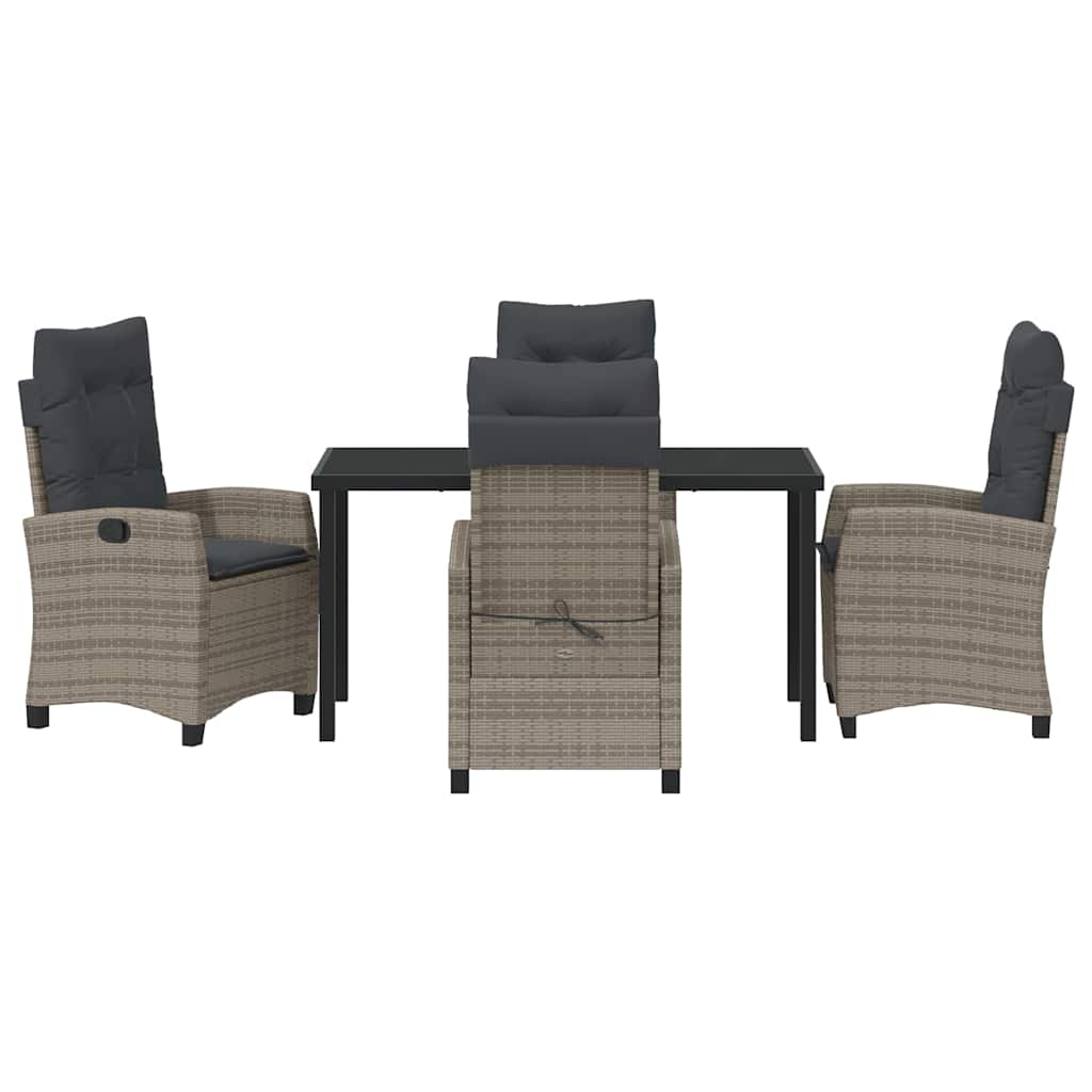 Ensemble de salle à manger pour jardin 5 pcs Gris polyrotin - XIOS