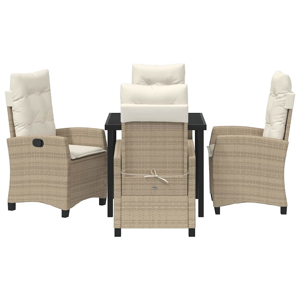 Ensemble de salle à manger pour jardin 5 pcs Beige polyrotin - XIOS