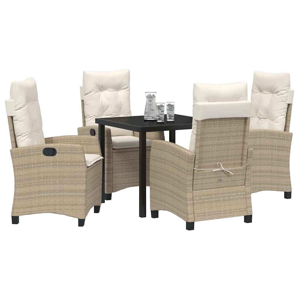 Ensemble de salle à manger pour jardin 5 pcs Beige polyrotin - XIOS