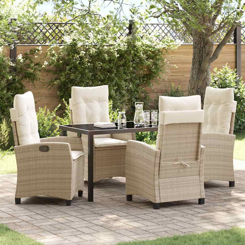 Ensemble de salle à manger pour jardin 5 pcs Beige polyrotin - XIOS