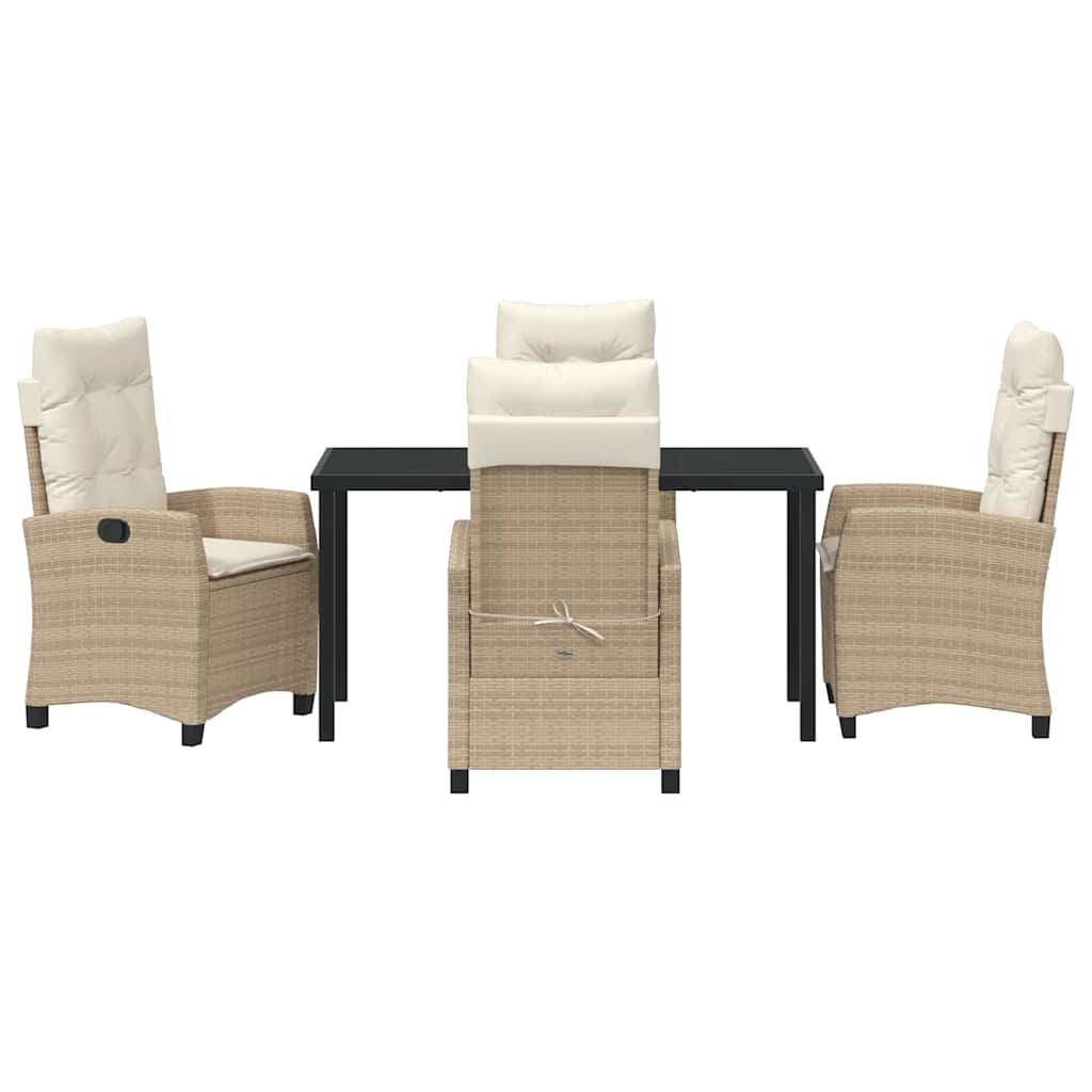 Ensemble de salle à manger pour jardin 5 pcs Beige polyrotin - XIOS