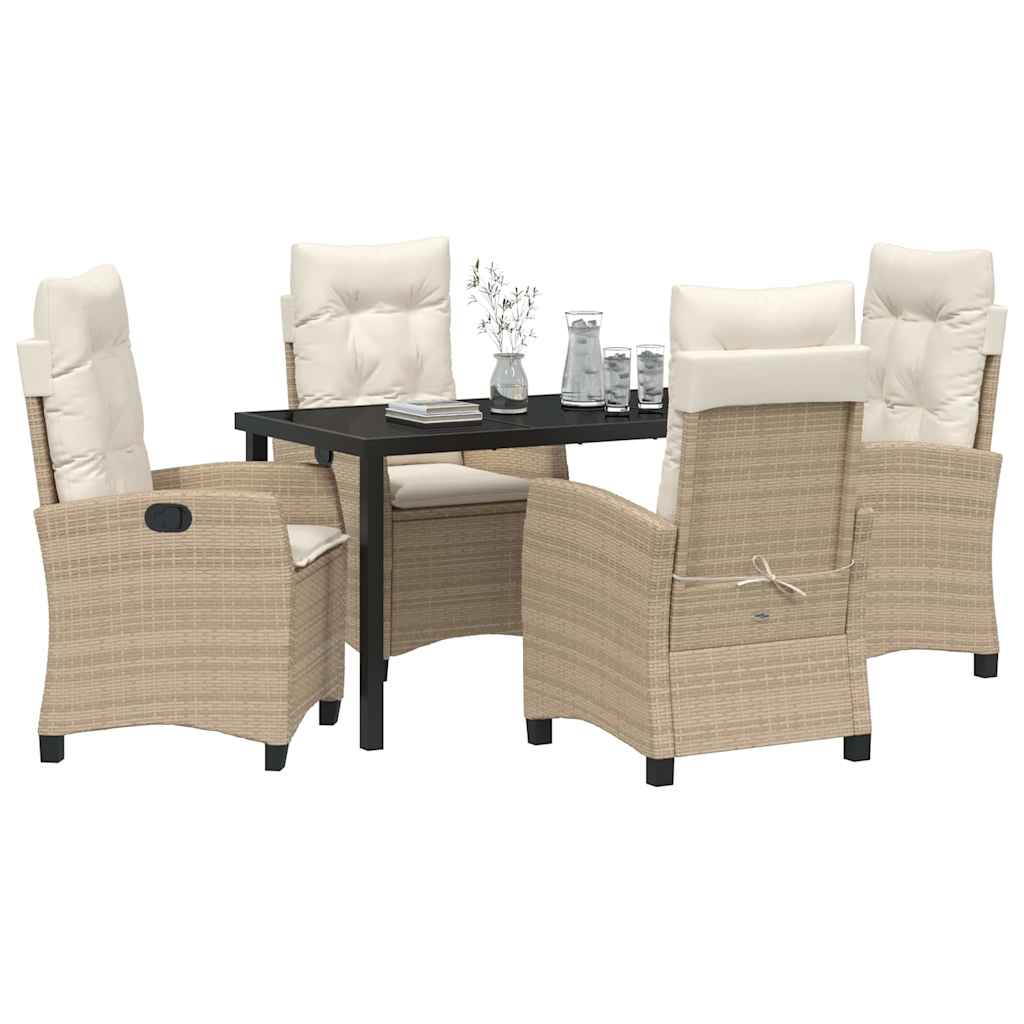 Ensemble de salle à manger pour jardin 5 pcs Beige polyrotin - XIOS