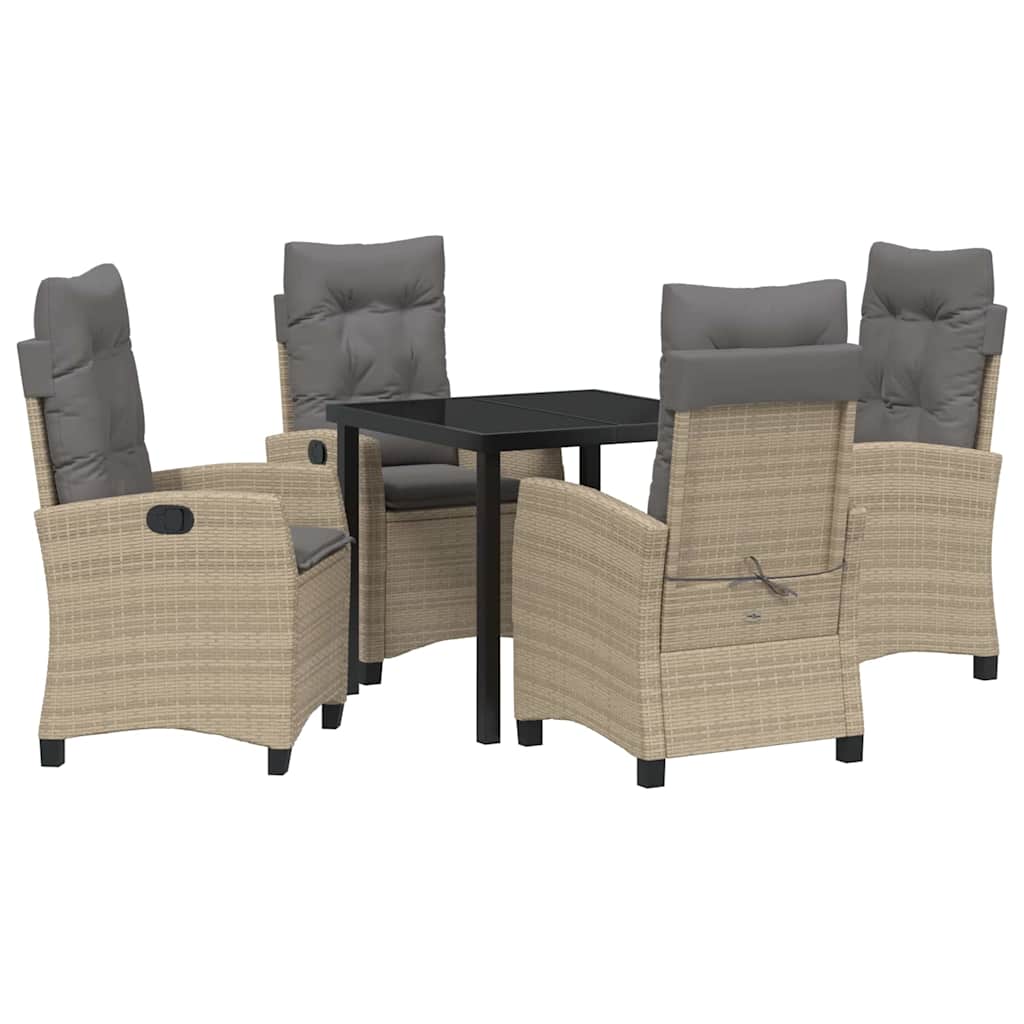 Ensemble de salle à manger pour jardin 5 pcs Beige polyrotin - XIOS