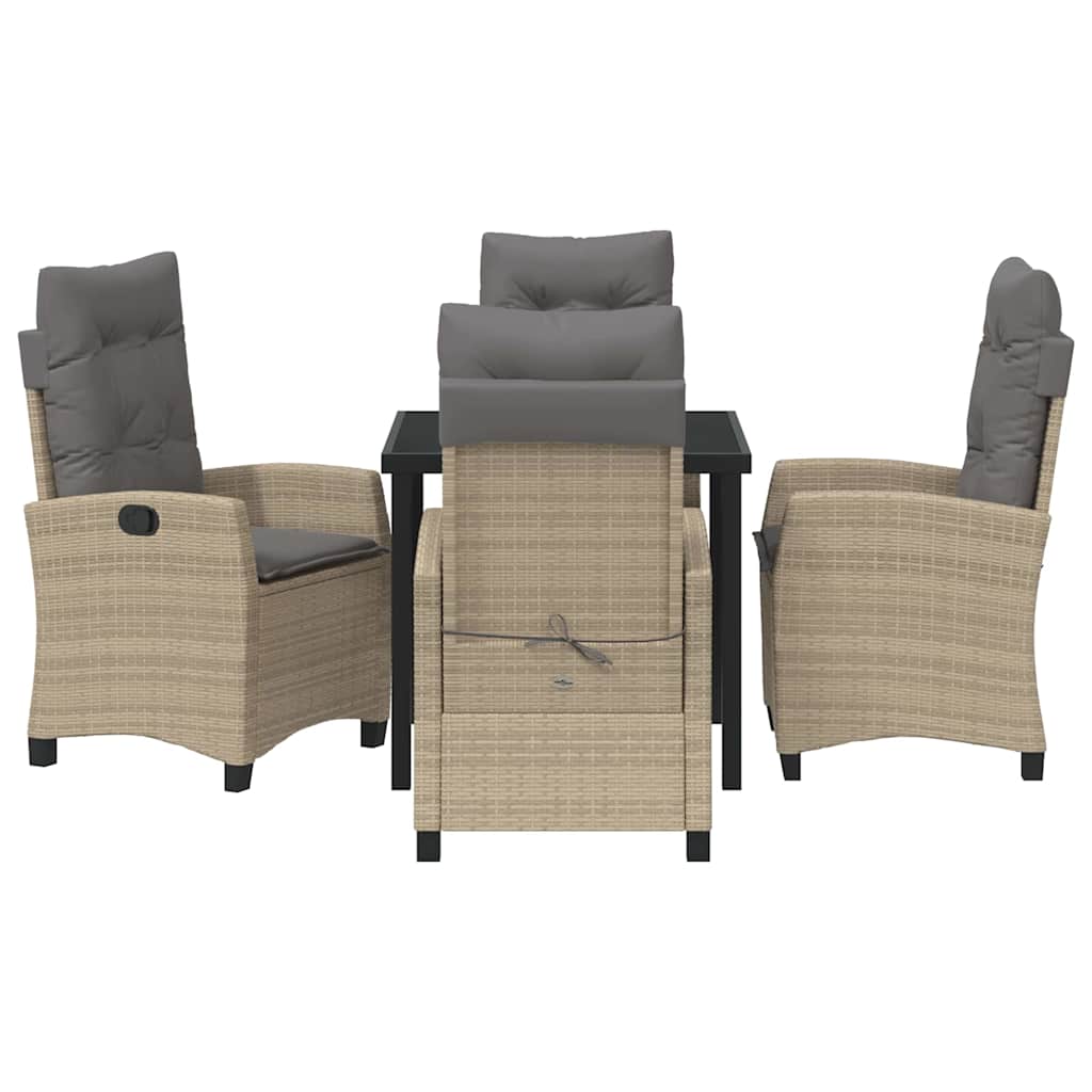 Ensemble de salle à manger pour jardin 5 pcs Beige polyrotin - XIOS