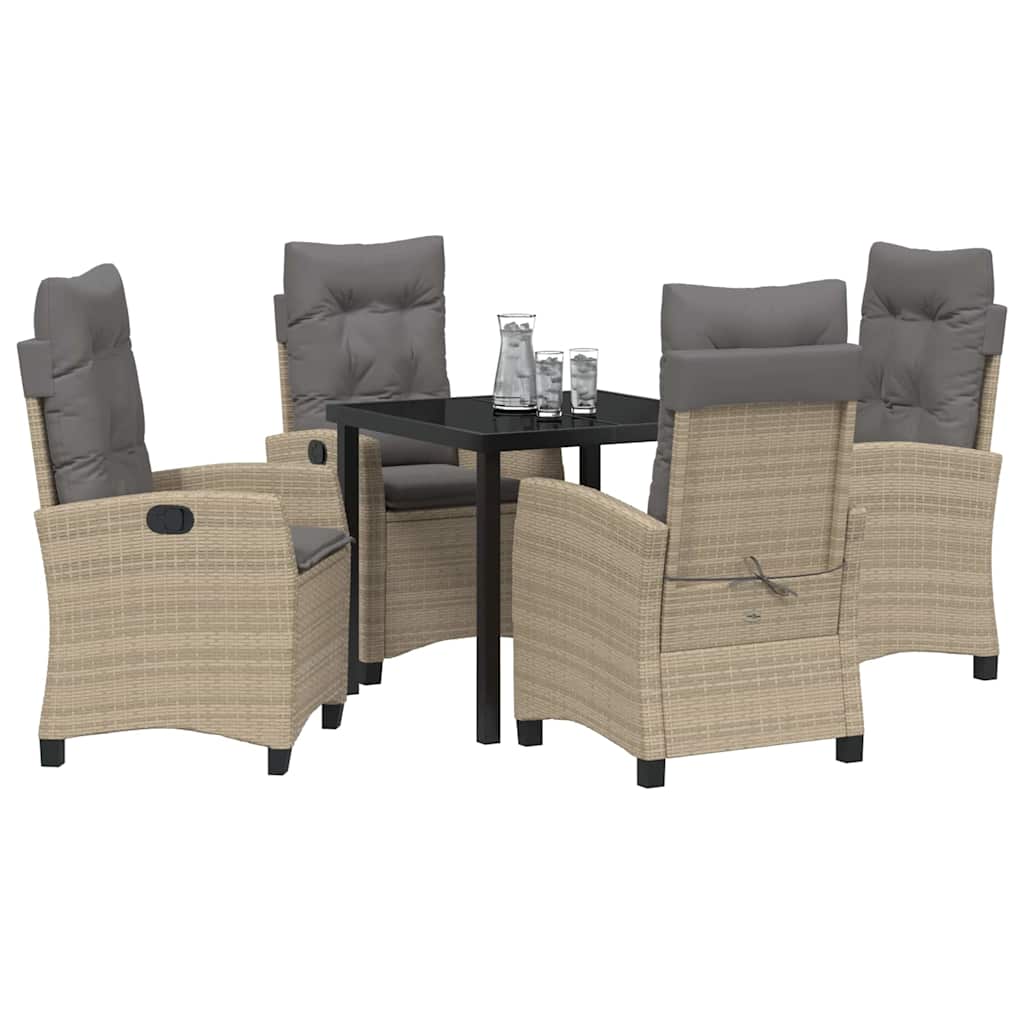 Ensemble de salle à manger pour jardin 5 pcs Beige polyrotin - XIOS