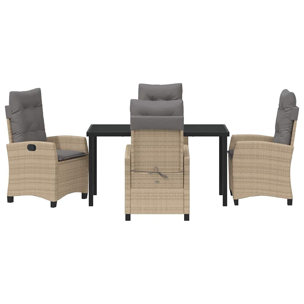 Ensemble de salle à manger pour jardin 5 pcs Beige polyrotin - XIOS