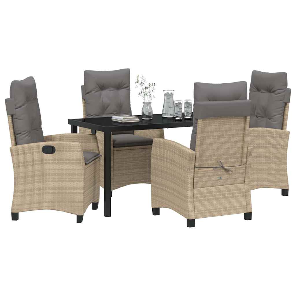 Ensemble de salle à manger pour jardin 5 pcs Beige polyrotin - XIOS